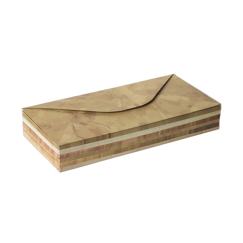 Bargain Paradise ã€Pack 48 ã€‘Vintage Style Envelopes - Classic Aged Envelopes in 6 Unique Designs - Old Looking Antique Looking- 4 x 8.7 inches (48 Pack) - Image 5